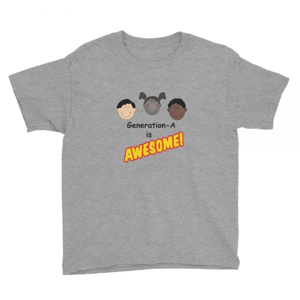 Generation Alpha is Awesome! – Youth Short Sleeve T-Shirt Gray